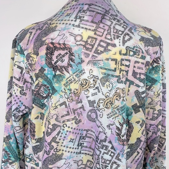 Hot Topic Harry Potter Marauder’s Map Watercolor Flyaway Cardigan. Size medium. - Picture 6 of 13